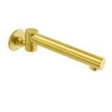 Darrahopens Furniture > Bathroom > Shower Heads & Screens Brushed Gold Round Basin Wall Mounted Faucet Outlet Swivel Bathtub Stainless Steel Spout