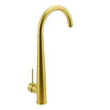 Darrahopens Furniture > Bathroom > Shower Heads & Screens Brushed Gold Round Kitchen Mixer Sink Tap 360 Swivel Basin Laundry Faucet Spout