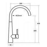 Darrahopens Furniture > Bathroom > Shower Heads & Screens Brushed Gold Round Kitchen Mixer Sink Tap 360 Swivel Basin Laundry Faucet Spout