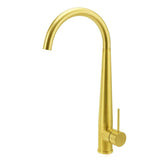 Darrahopens Furniture > Bathroom > Shower Heads & Screens Brushed Gold Round Kitchen Mixer Sink Tap 360 Swivel Basin Laundry Faucet Spout