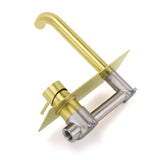 Darrahopens Furniture > Bathroom > Shower Heads & Screens Brushed Gold Round Wall Mounted Basin Mixer Vanity Sink Tap Faucet Curve Spout