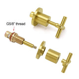 Darrahopens Furniture > Bathroom > Shower Heads & Screens Brushed Gold Shower 1/4 Turn Twin Taps Basin Bath Spout Hot Cold Water Mixer Set