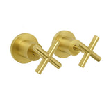 Darrahopens Furniture > Bathroom > Shower Heads & Screens Brushed Gold Shower 1/4 Turn Twin Taps Basin Bath Spout Hot Cold Water Mixer Set
