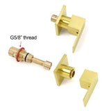 Darrahopens Furniture > Bathroom > Shower Heads & Screens Brushed Gold Square 1/4 Turn Twin Taps Brass For Shower Head Wall Mounted Spout