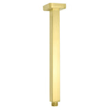 Darrahopens Furniture > Bathroom > Shower Heads & Screens Brushed Gold Square 30cm Shower Bath Component Brass Ceiling Extension Dropper Arm