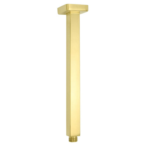 Darrahopens Furniture > Bathroom > Shower Heads & Screens Brushed Gold Square 30cm Shower Bath Component Brass Ceiling Extension Dropper Arm