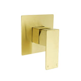 Darrahopens Furniture > Bathroom > Shower Heads & Screens Brushed Gold Square Bath Shower Mixer Hot Cold Tap Ceramic Cartridge For Bath Set