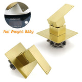 Darrahopens Furniture > Bathroom > Shower Heads & Screens Brushed Gold Square Bath Shower Mixer Hot Cold Tap Ceramic Cartridge For Bath Set