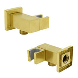 Darrahopens Furniture > Bathroom > Shower Heads & Screens Brushed Gold Swivel Shower Head Holder Bracket Wall Inlet Elbow Water Connector 1/2 Inch