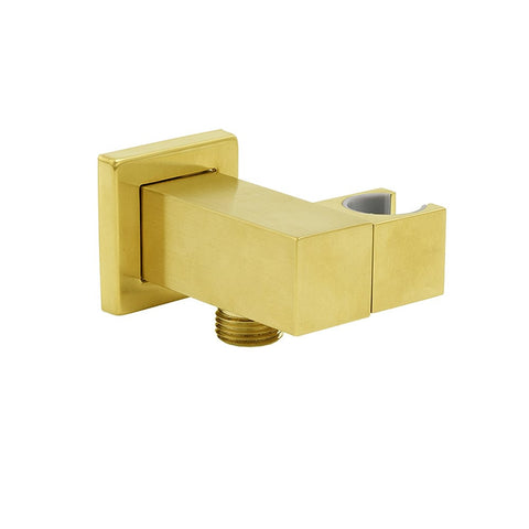 Darrahopens Furniture > Bathroom > Shower Heads & Screens Brushed Gold Swivel Shower Head Holder Bracket Wall Inlet Elbow Water Connector 1/2 Inch