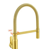 Darrahopens Furniture > Bathroom > Shower Heads & Screens Brushed Gold Tall Kitchen Sink Basin Mixer 360º Swivel Faucet Tap Pull Out Spout