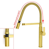 Darrahopens Furniture > Bathroom > Shower Heads & Screens Brushed Gold Tall Kitchen Sink Basin Mixer 360º Swivel Faucet Tap Pull Out Spout