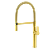 Darrahopens Furniture > Bathroom > Shower Heads & Screens Brushed Gold Tall Kitchen Sink Basin Mixer 360º Swivel Faucet Tap Pull Out Spout