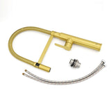 Darrahopens Furniture > Bathroom > Shower Heads & Screens Brushed Gold Tall Kitchen Sink Basin Mixer 360º Swivel Faucet Tap Pull Out Spout