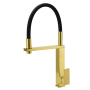 Darrahopens Furniture > Bathroom > Shower Heads & Screens Brushed Gold Tall Kitchen Sink Basin Mixer Swivel Faucet Tap Pull Out Spout Head