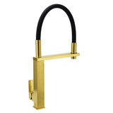 Darrahopens Furniture > Bathroom > Shower Heads & Screens Brushed Gold Tall Kitchen Sink Basin Mixer Swivel Faucet Tap Pull Out Spout Head