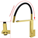 Darrahopens Furniture > Bathroom > Shower Heads & Screens Brushed Gold Tall Kitchen Sink Basin Mixer Swivel Faucet Tap Pull Out Spout Head