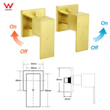 Brushed Gold Twin Shower 10" Rain Head Handheld Diverter Wall Arm Set Square Taps | darrahopens.com.au Premium AU Stock