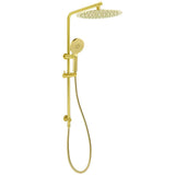 Brushed Gold Twin Shower Large Round 12" Rain Head Handheld Silde Wall Rail Arm | darrahopens.com.au Premium AU Stock