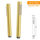 Brushed Gold Twin Shower Set Sliding Rail Arm 8" Round Head Stainless Steel Handheld Rose Combo | darrahopens.com.au Premium AU Stock