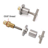 Darrahopens Furniture > Bathroom > Shower Heads & Screens Brushed Nickel 1/4 Turn Twin Shower Taps Set Hot Cold Water Control Vanity Mixer