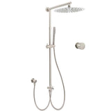 Darrahopens Furniture > Bathroom > Shower Heads & Screens Brushed Nickel 12" Large Rain Head Twin Shower Handheld Rose Sliding Rail Arm Set With Mixer