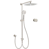 Darrahopens Furniture > Bathroom > Shower Heads & Screens Brushed Nickel 12" Large Rain Head Twin Shower Handheld Sliding Rail Arm Set With Mixer