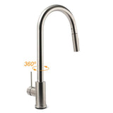Brushed Nickel 2 Way Spray Kitchen Mixer Tap Pull Out Sink Laundry Swivel Faucet | darrahopens.com.au Premium AU Stock