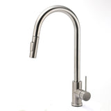 Brushed Nickel 2 Way Spray Kitchen Mixer Tap Pull Out Sink Laundry Swivel Faucet | darrahopens.com.au Premium AU Stock
