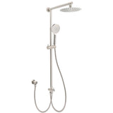 Brushed Nickel 2in1 Round 8" Stainless Steel Rain Head Shower Handheld Sliding Rail Arm Set | darrahopens.com.au Premium AU Stock