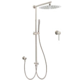 Darrahopens Furniture > Bathroom > Shower Heads & Screens Brushed Nickel 2in1 Set Round 12" Rain Head Shower Single Mode Handheld Sliding RailWall Mixer