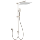 Darrahopens Furniture > Bathroom > Shower Heads & Screens Brushed Nickel 2in1 Square 12" Thin Rainfall Head Shower 3 Modes Handheld Sliding Rail Arm Set