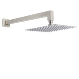 Darrahopens Furniture > Bathroom > Shower Heads & Screens Brushed Nickel 8" Square Rainfall Shower Head + 400mm Straight Wall Mount Arm