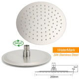 Brushed Nickel 8" Thin Rain Head Twin Shower Handheld Sliding Rail Arm Set With Mixer | darrahopens.com.au Premium AU Stock