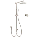 Darrahopens Furniture > Bathroom > Shower Heads & Screens Brushed Nickel 8" Thin Rain Head Twin Shower Metal Handheld Rose Sliding Rail Arm Set With Mixer