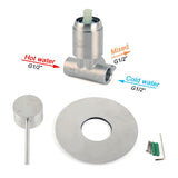 Brushed Nickel Bath Shower Mixer Hot Cold Tap Ceramic Cartridge Spindle Round | darrahopens.com.au Premium AU Stock