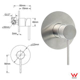 Brushed Nickel Bath Shower Mixer Hot Cold Tap Ceramic Cartridge Spindle Round | darrahopens.com.au Premium AU Stock