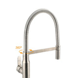 Darrahopens Furniture > Bathroom > Shower Heads & Screens Brushed Nickel Kitchen Sink Basin Mixer 360 Swivel Faucet Tap Pull Out Spout SUS