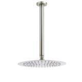 Brushed Nickel Round 10" Shower Rain Head + 300mm Brass Ceiling Dropper Arm Set | darrahopens.com.au Premium AU Stock
