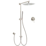 Darrahopens Furniture > Bathroom > Shower Heads & Screens Brushed Nickel Round 12" Rain Head Shower Single Mode Handheld Sliding Rail Arm Mixer 2in1 Set