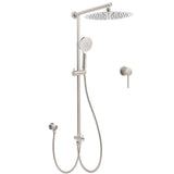 Darrahopens Furniture > Bathroom > Shower Heads & Screens Brushed Nickel Round 12" Rainfall Head Shower Handheld Sliding Rail Small Face Mixer 2in1 Set