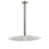 Brushed Nickel Round 12" Shower Rain Head + 300mm Brass Ceiling Dropper Arm Set | darrahopens.com.au Premium AU Stock