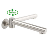 Darrahopens Furniture > Bathroom > Shower Heads & Screens Brushed Nickel Round Basin Wall Mounted Faucet Outlet 180 Swivel Vanity Bathtub Spout