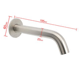 Brushed Nickel Round Curve Basin Bubble Faucet Water Outlet Bath Tub Wall Spout | darrahopens.com.au Premium AU Stock
