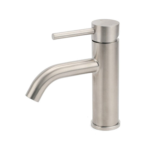 Darrahopens Furniture > Bathroom > Shower Heads & Screens Brushed Nickel Round Curve Kitchen Laundry Basin Mixer Vanity Counter Top Faucet
