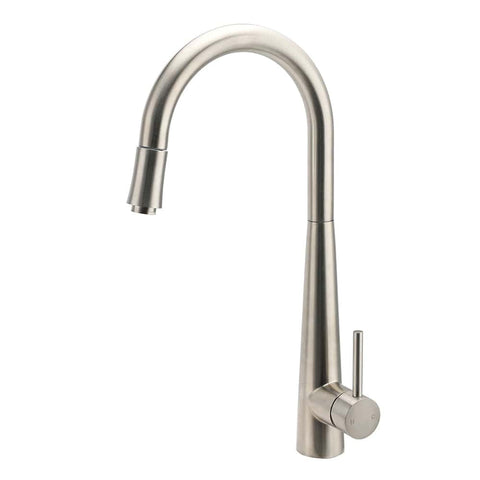 Darrahopens Furniture > Bathroom > Shower Heads & Screens Brushed Nickel Silver Round Pull Out Kitchen Sink Tap Mixer Faucet Spout Outlet