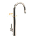 Darrahopens Furniture > Bathroom > Shower Heads & Screens Brushed Nickel Silver Round Pull Out Kitchen Sink Tap Mixer Faucet Spout Outlet