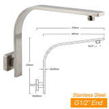 Darrahopens Furniture > Bathroom > Shower Heads & Screens Brushed Nickel Silver Square 10" Rain Shower Head & Brass Gooseneck Wall Arm Set