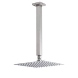 Brushed Nickel Square 8" Rain Shower Head 300mm Brass Ceiling Dropper Arm Set | darrahopens.com.au Premium AU Stock