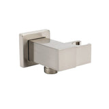 Brushed Nickel Square Bracket Flexible Shower Head Holder Wall Connector 1/2" End Thread | darrahopens.com.au Premium AU Stock